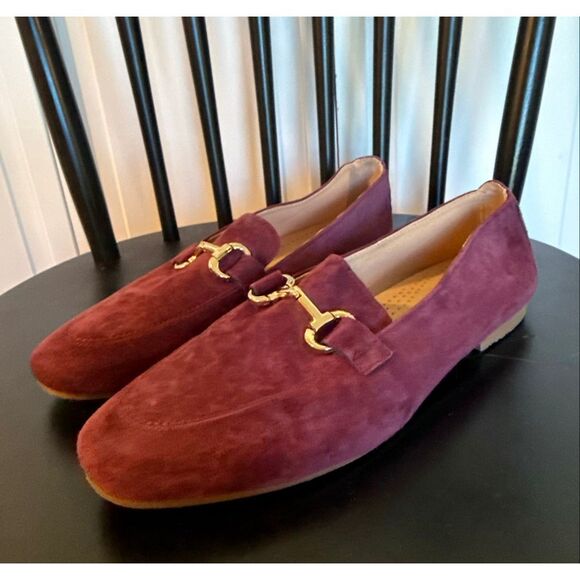Joie burgundy suede loafer flats with buckle size 9 - Picture 11 of 11